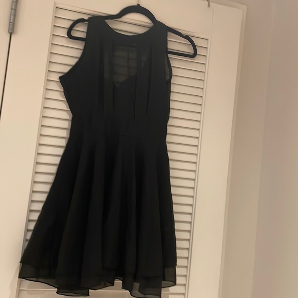 Fun black party/cocktail dress with layers skirt and sweetheart top